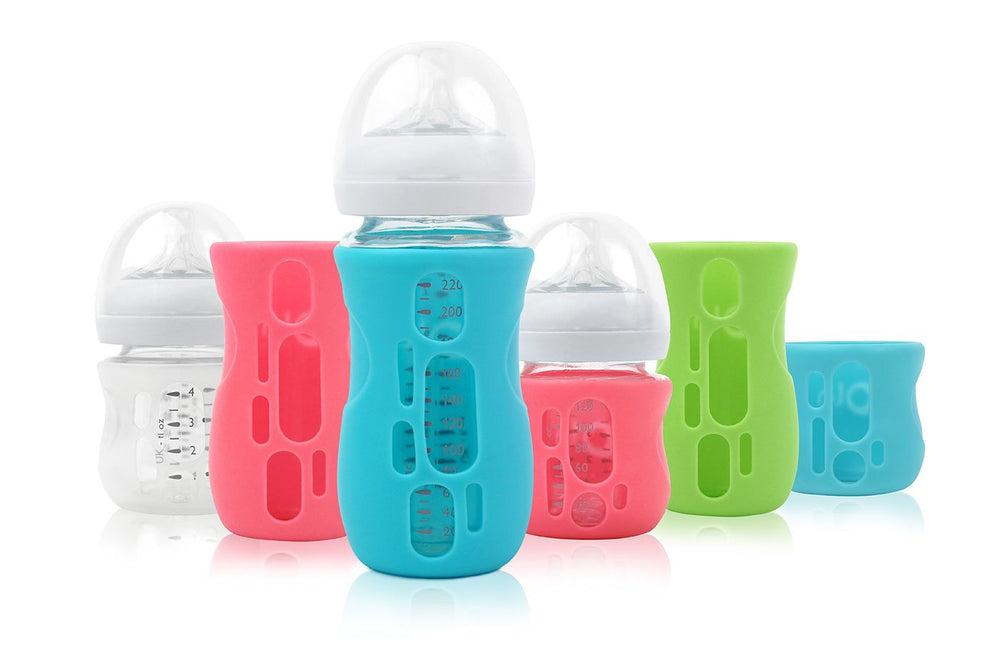 Olababy silicone sleeve product range glimpse, highlighting USA-designed safety.