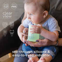 Olababy 5 oz silicone cup ready for smoothies or water.