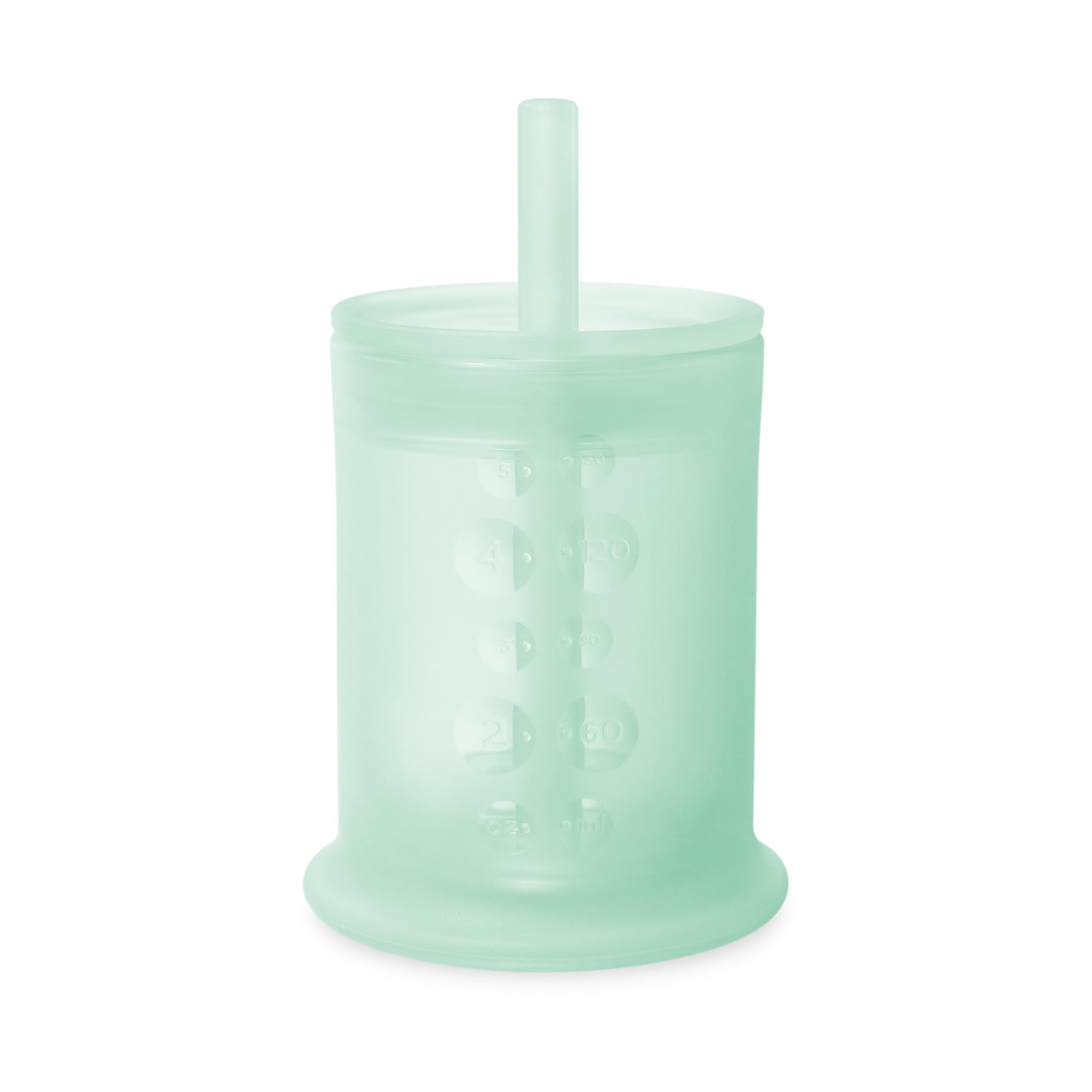 Olababy mint 5oz silicone training cup with straw lid – easy grip for little hands