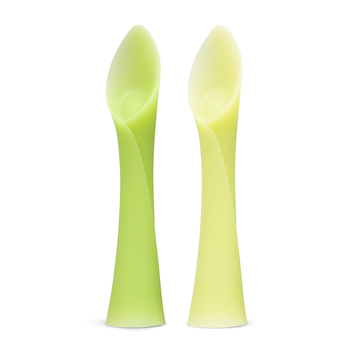 Olababy soft-tip training spoon kiwi hero for gentle self-feeding and BLW.