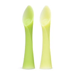 Olababy soft-tip training spoon kiwi hero for gentle self-feeding and BLW.