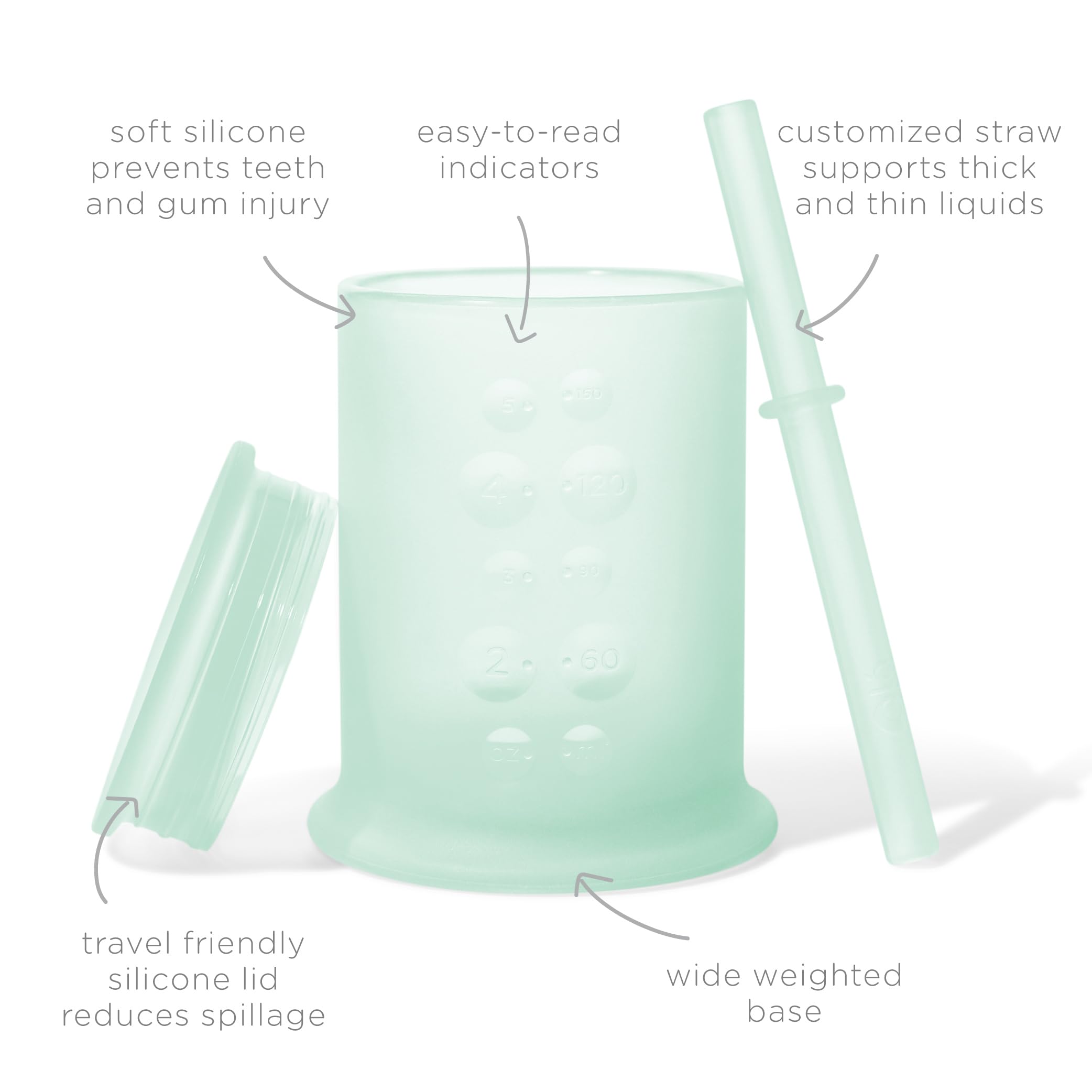 Olababy straw-lid attached training cup – minimized spills during outings