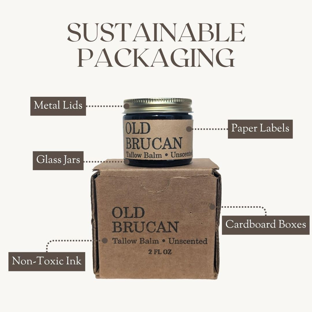 Old Brucan ingredients list featuring grass-fed beef tallow for natural nourishment.