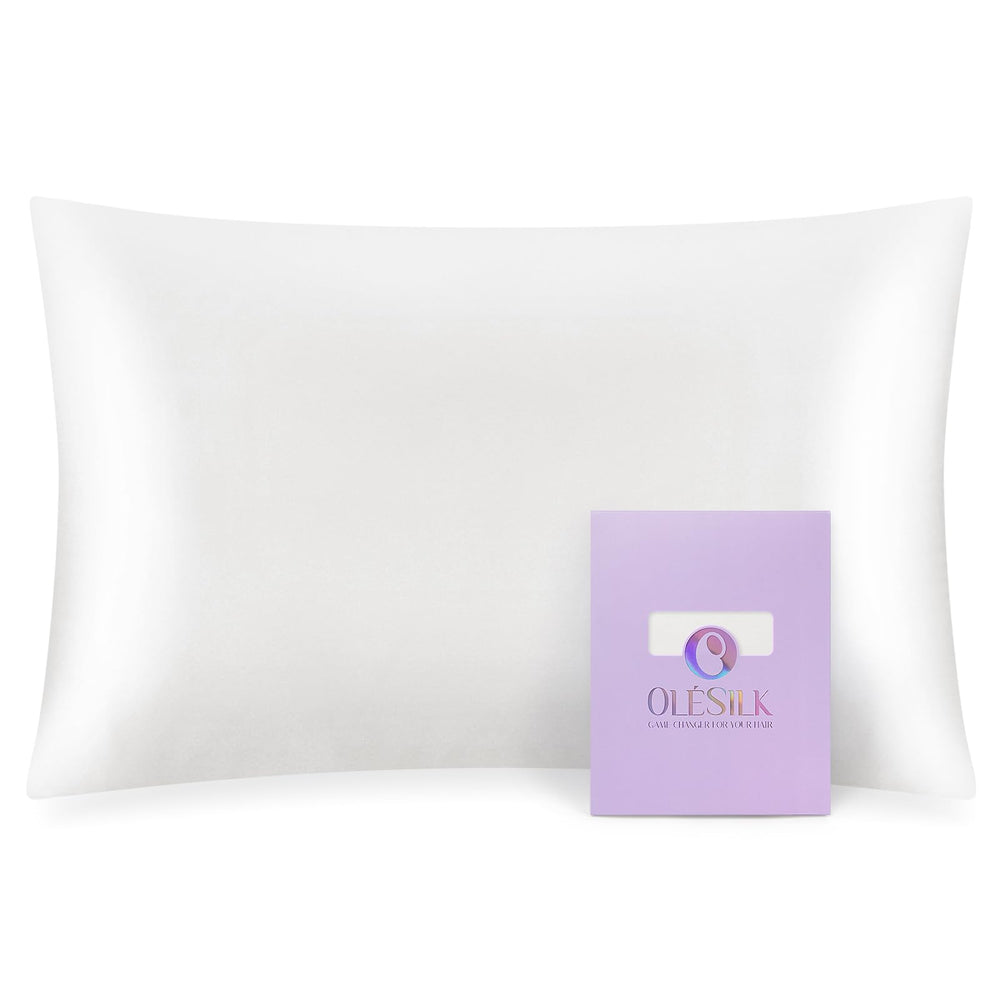 OLESILK toddler silk pillowcase in ivory, 13x18, gentle on skin.