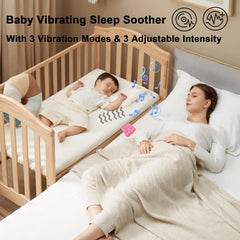 Olfjurk portable white noise soother attached to stroller for travel calming.