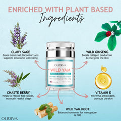 Olidiva Wild Yam Cream daytime use visual highlights day-long support.