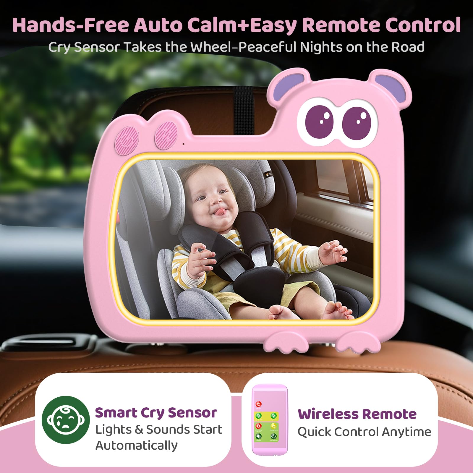 olishare 360-degree rotation mirror providing wide, distortion-free rear view