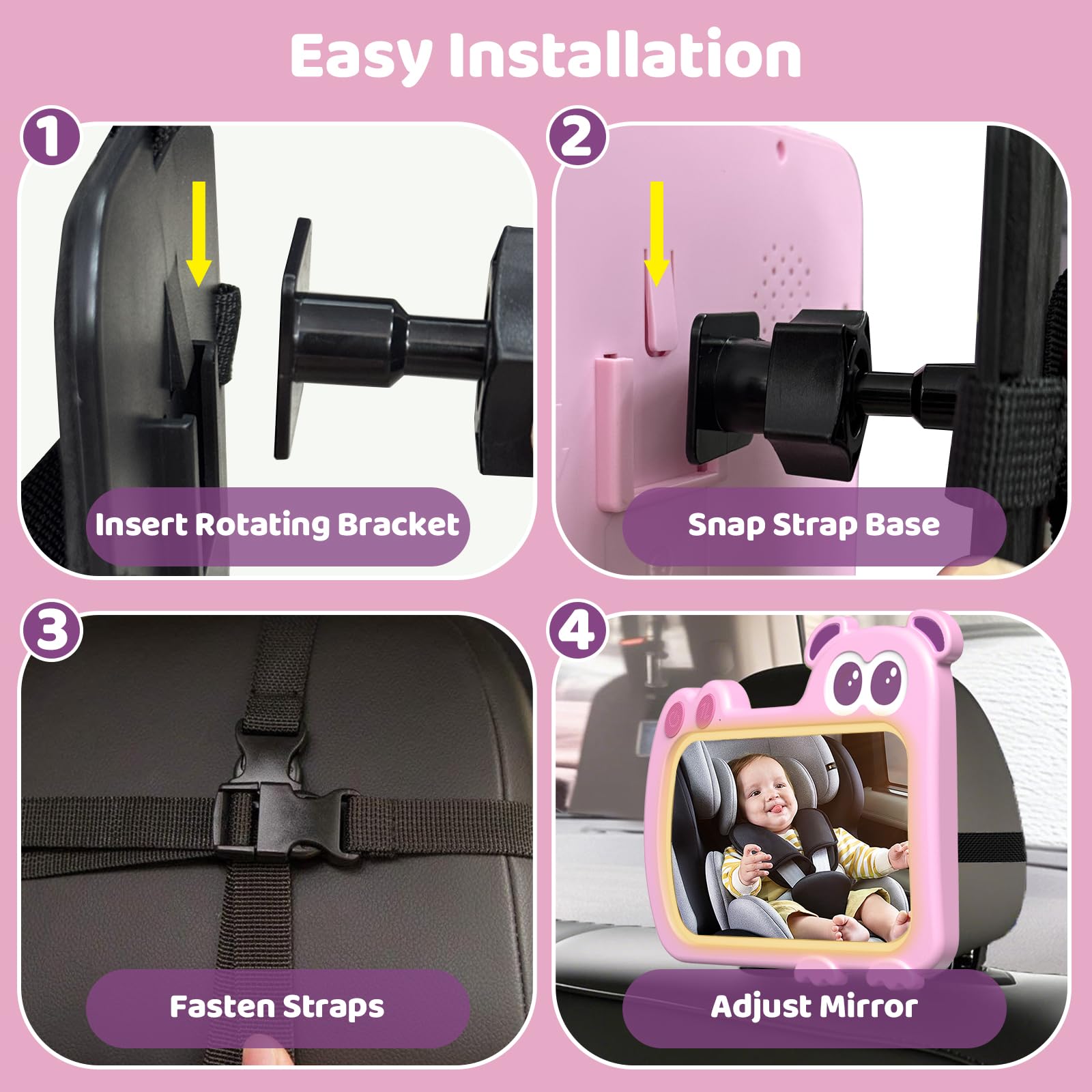 olishare easy installation with secure straps fits most rear-facing seats