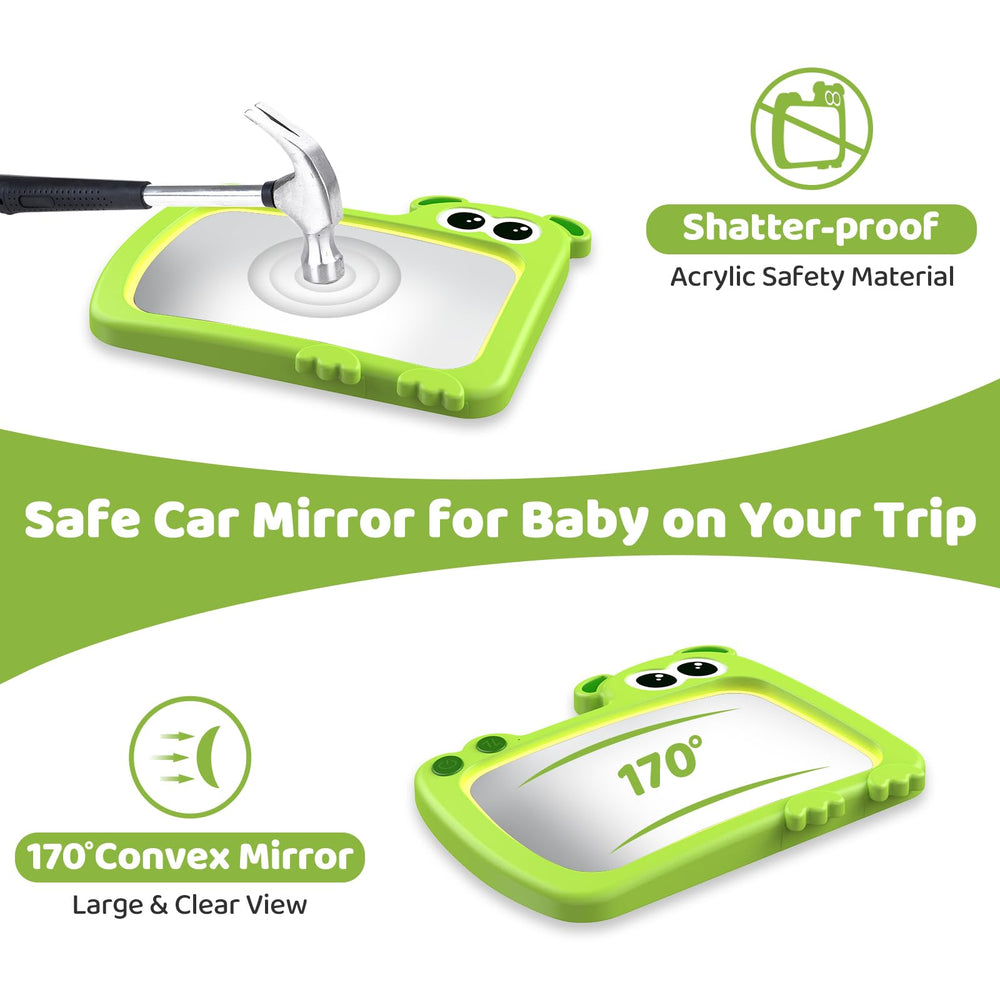 olishare baby car mirror green shatterproof frame for durable roadside use