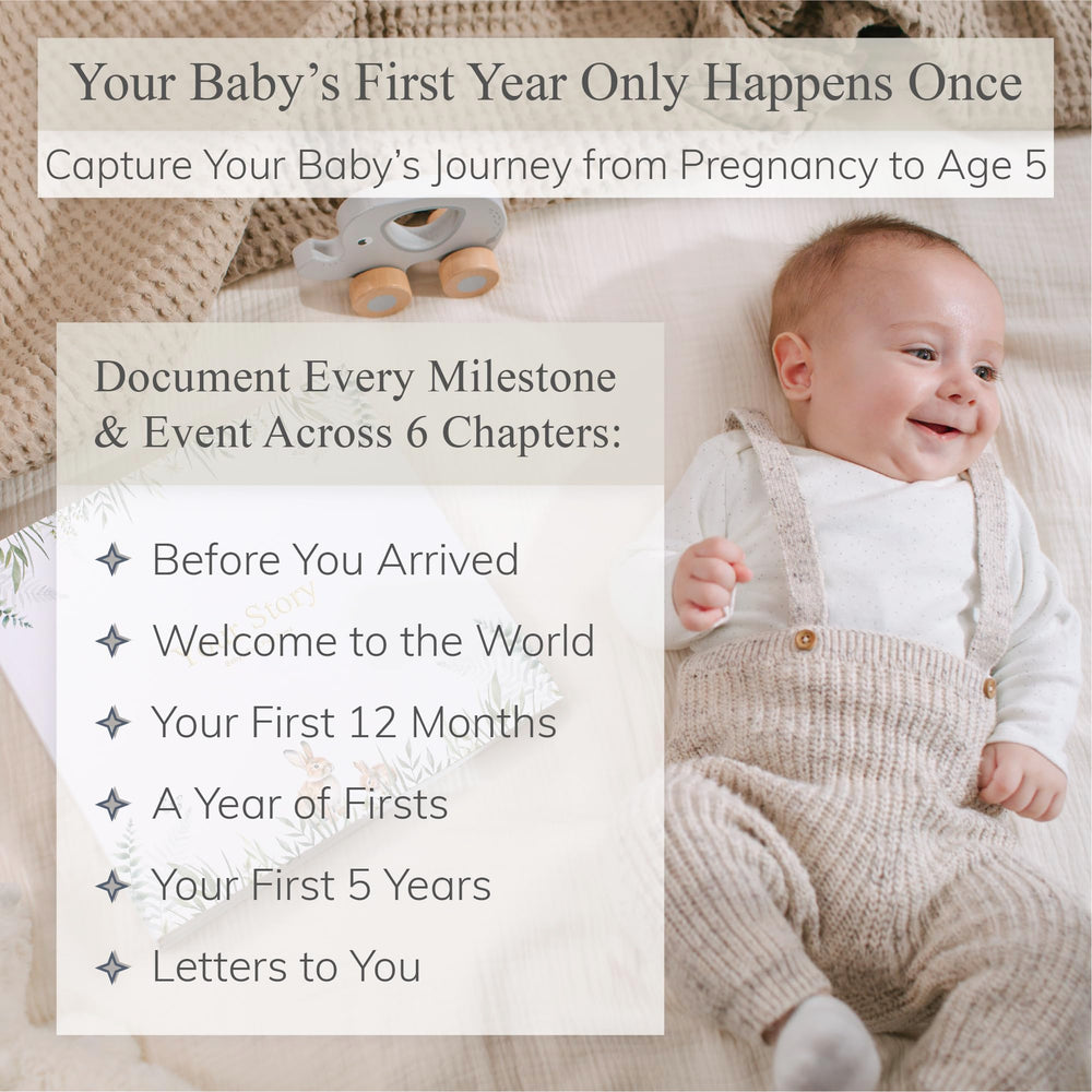Olive & Lark gender-neutral baby journal complements any family story.