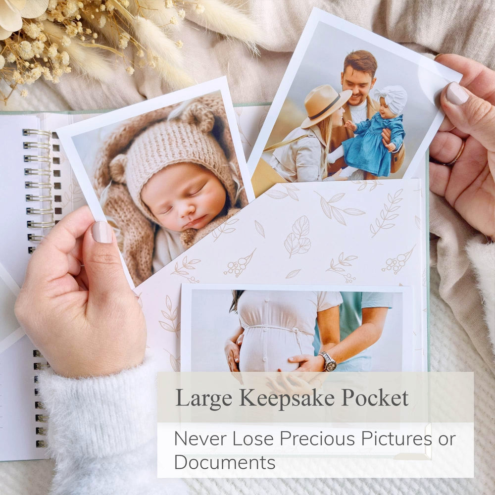 Olive & Lark keepsake pocket securely holds mementos from the journey.