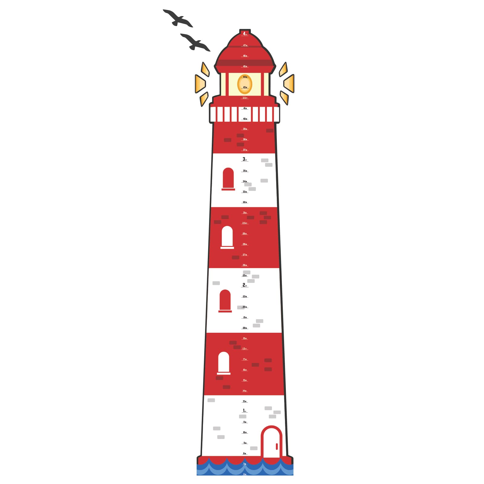 Oliver's Labels Growth Chart with custom name on nautical design, a personalized keepsake.