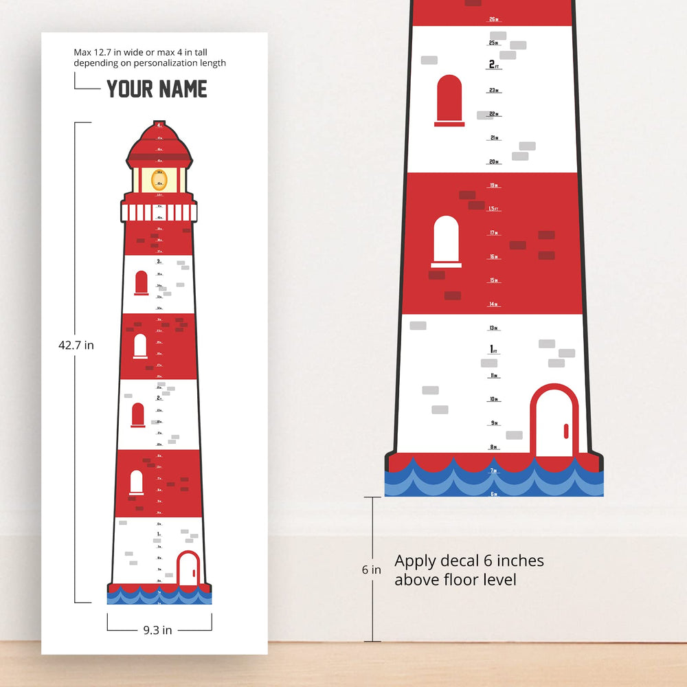 Oliver's Labels Growth Chart peel-and-stick example on a smooth wall, easy removal.