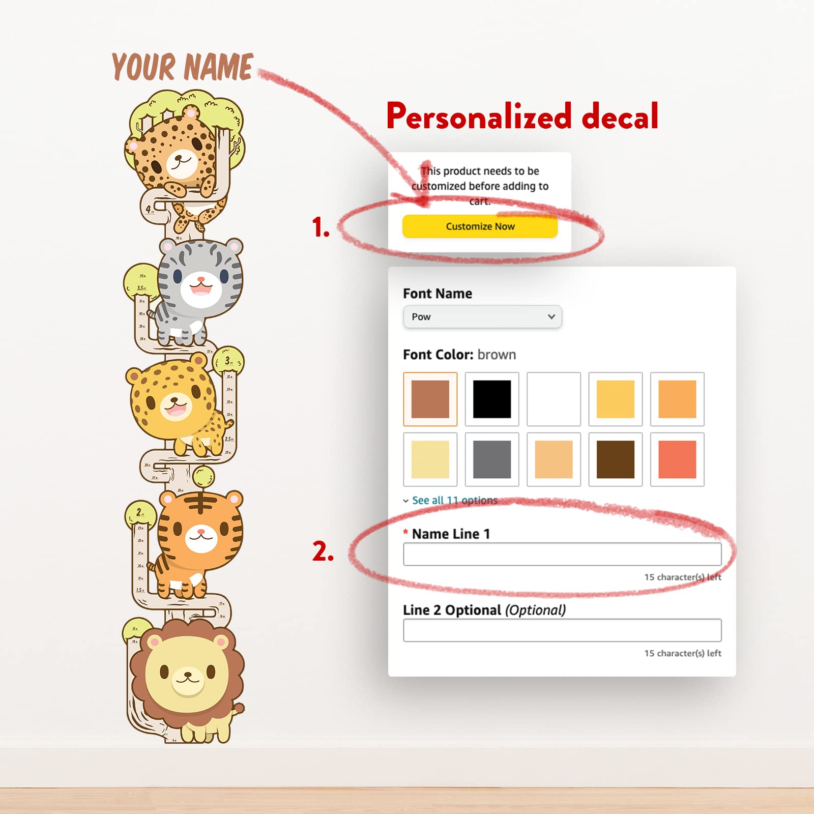 Oliver's Labels nursery-decor-growth-chart adds charming decor while teaching measurements.