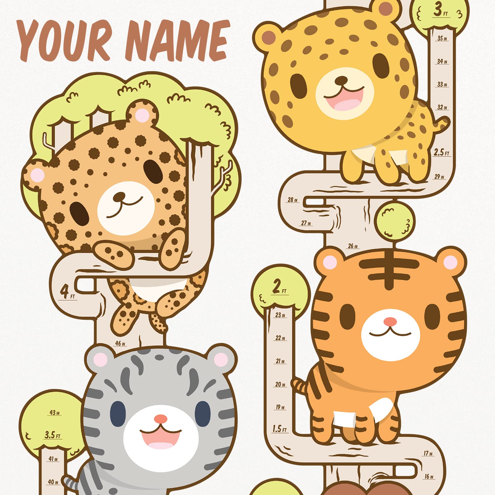 Oliver's Labels personalized-growth-chart helps monitor child height milestones in a playful way.