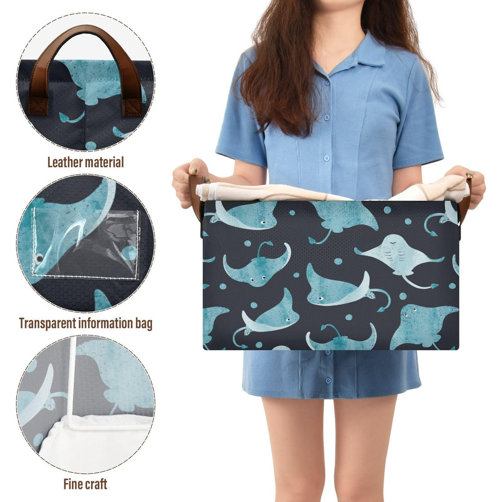 Ollabaky foldable storage bin collapsed flat for space-saving storage.