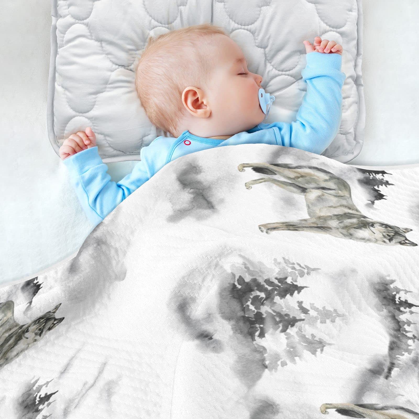 Ollabaky Forest Wolf nursery decor with vibrant forest motif