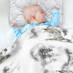 Ollabaky Forest Wolf nursery decor with vibrant forest motif