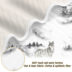 Ollabaky Forest Wolf blanket in soft cotton blend for gentle baby skin