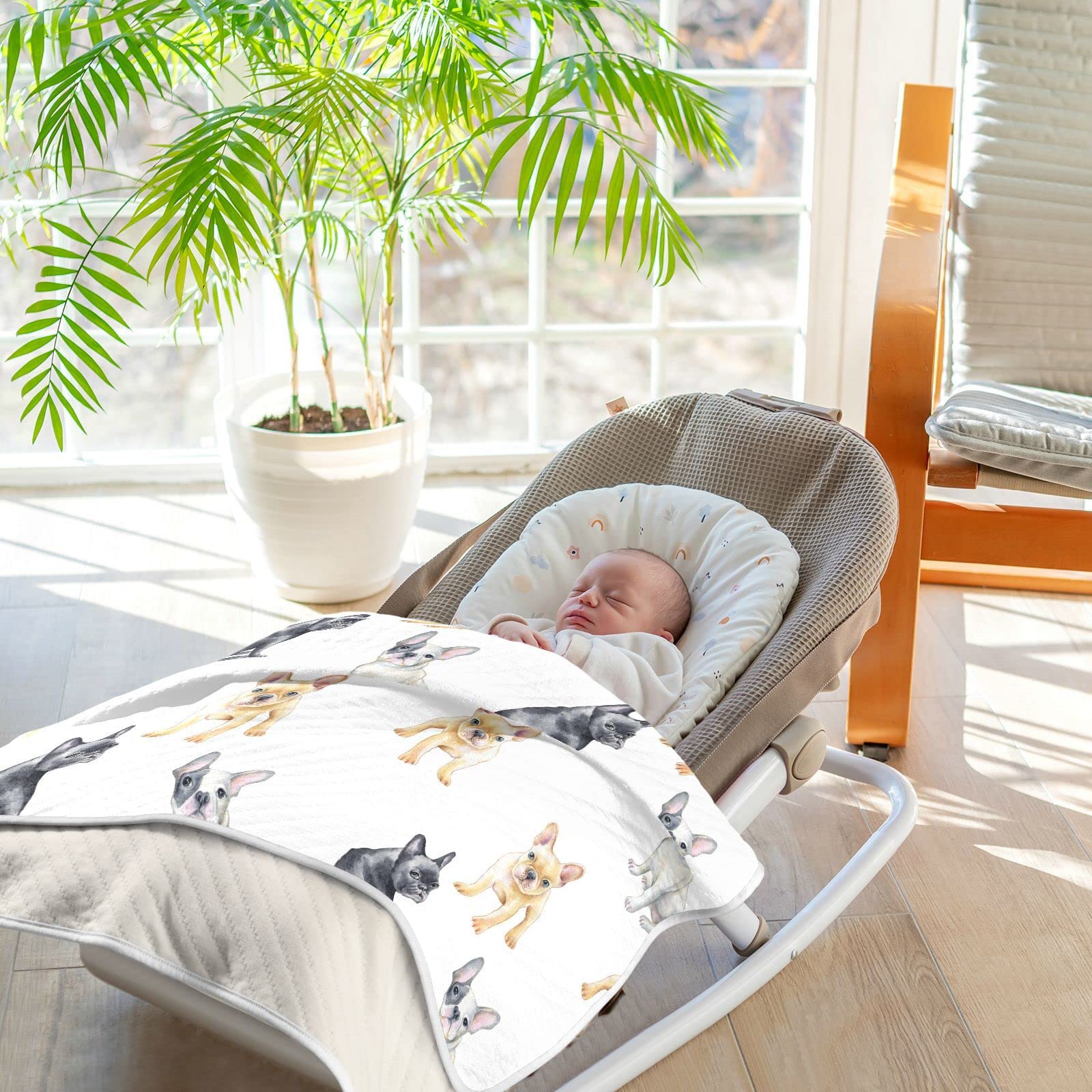 Ollabaky nursery-decor blanket design brightens any room ambiance.