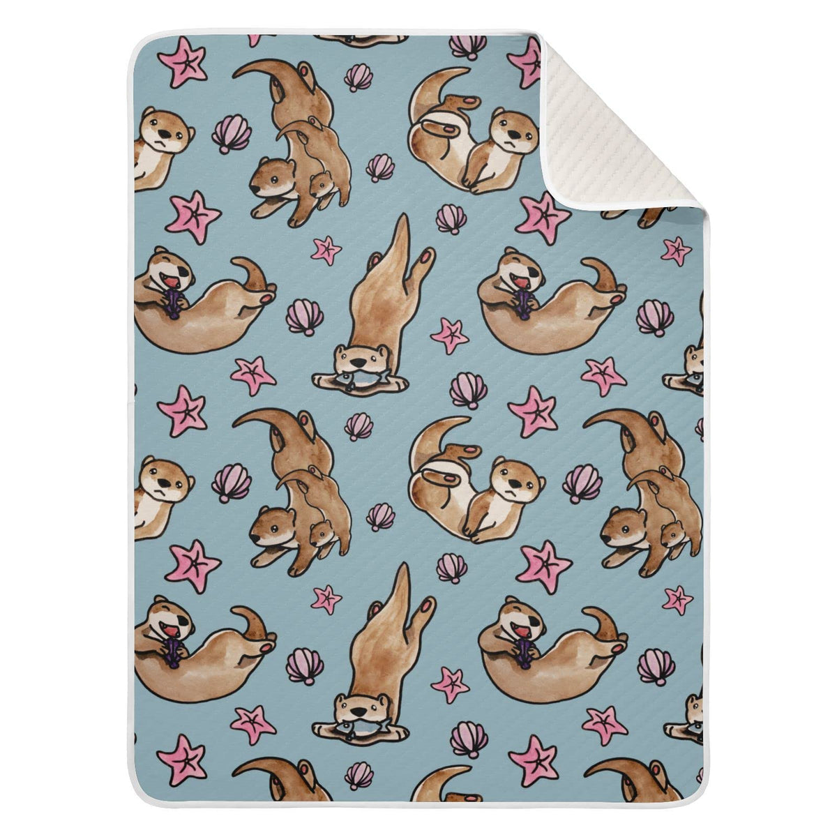 Ollabaky Otters blanket with vibrant print enhances nursery coziness.