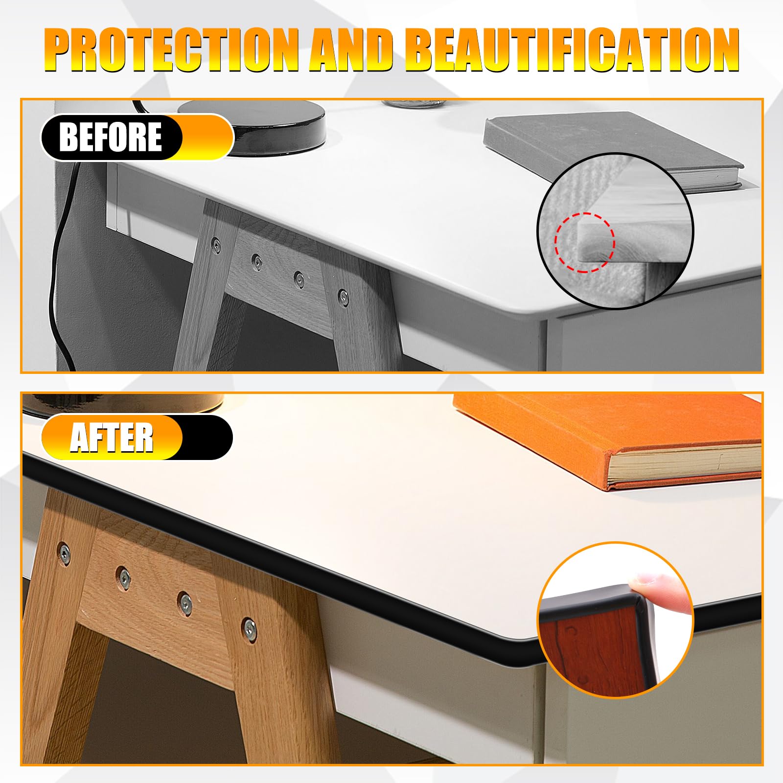Olldag U-Shape Edge Banding applied to table edge for water-resistant, long-lasting edging.