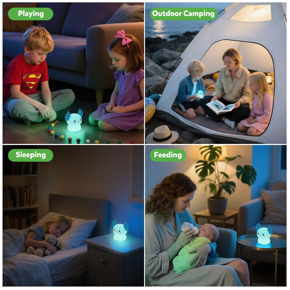 ollycasa Axolotl night light in a kid room adds cozy ambience