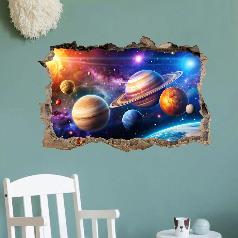 OLMIXA solar system wall decal brightens nursery walls and sparks curiosity.