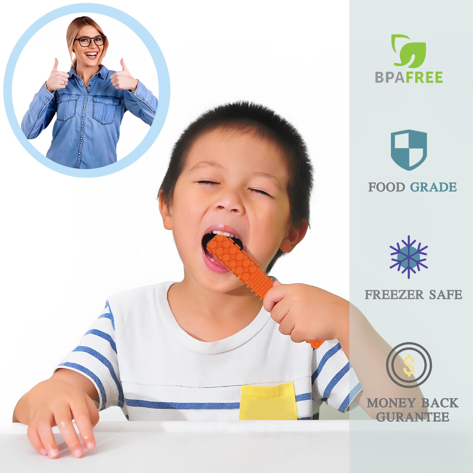 Olugu autism-friendly chewies are durable and dishwasher safe for daily use