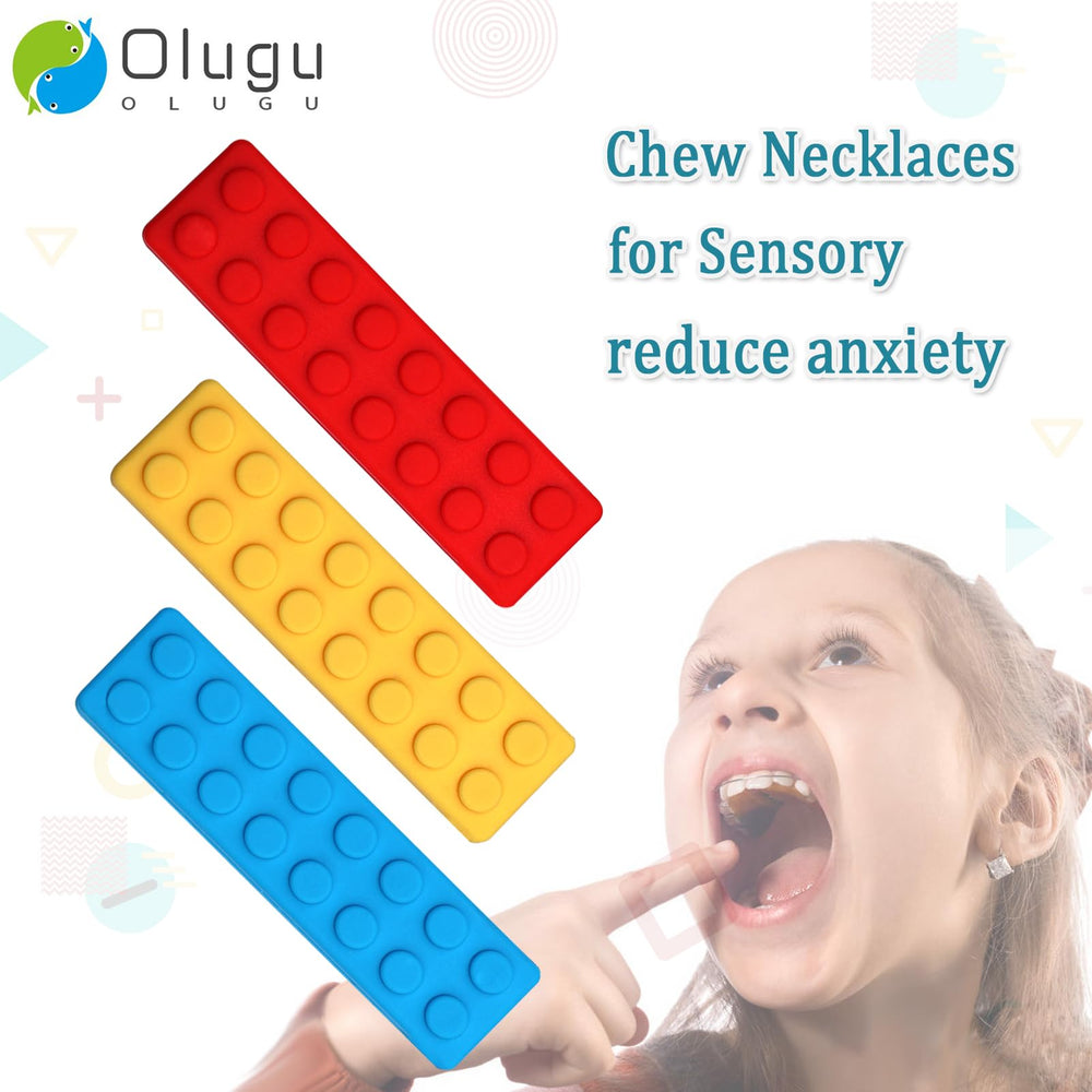 Olugu rainbow blocks texture necklace, decorative sensory tool.