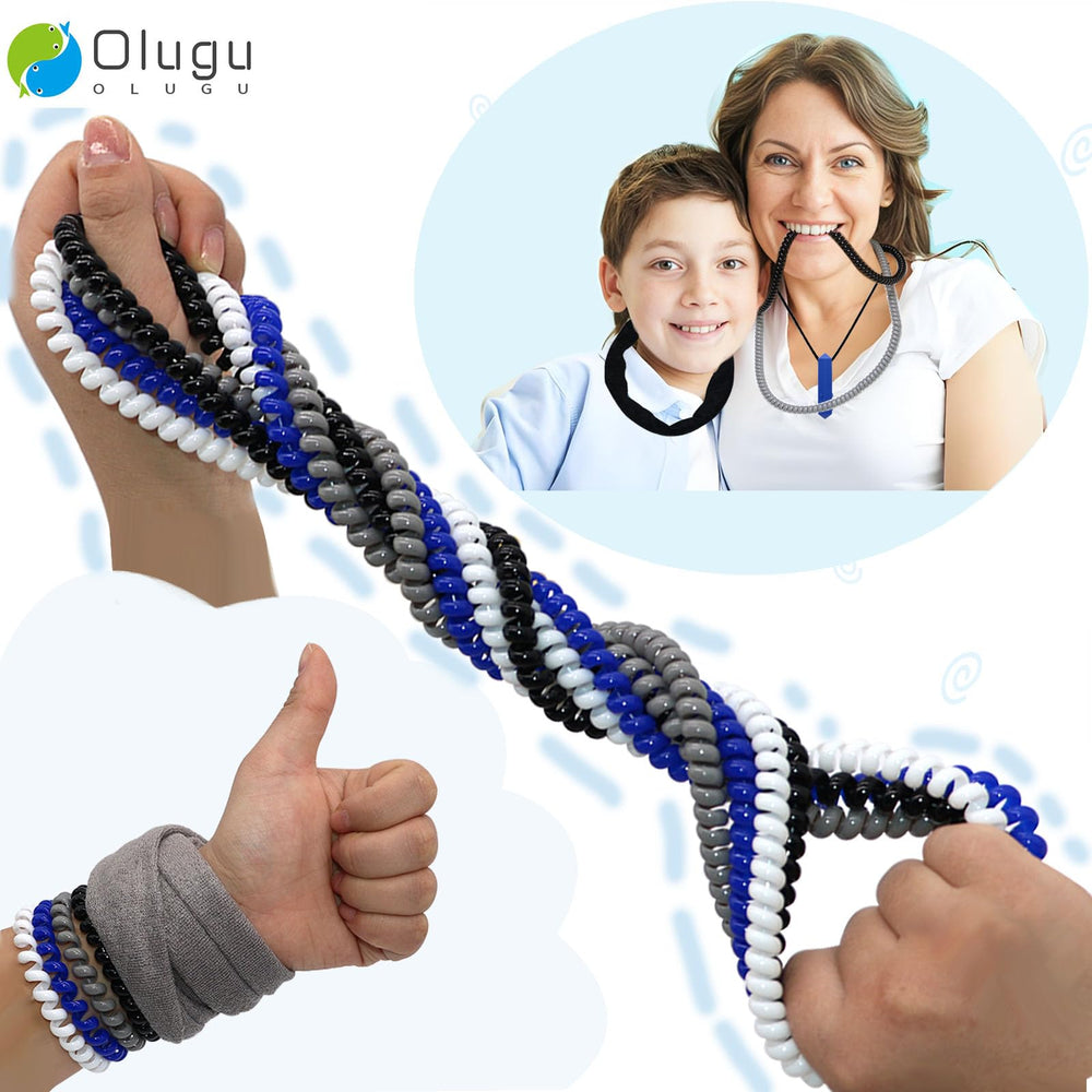 Olugu stretch coil bracelet for chewy twisting focus moments