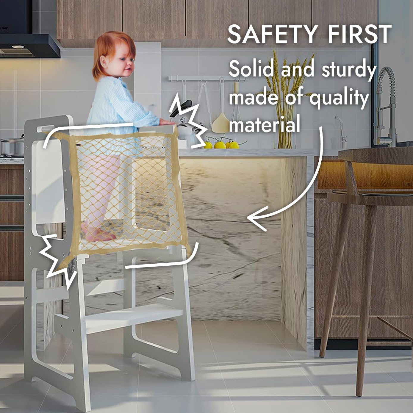 Wipe-clean material is shown for simple maintenance after playtime