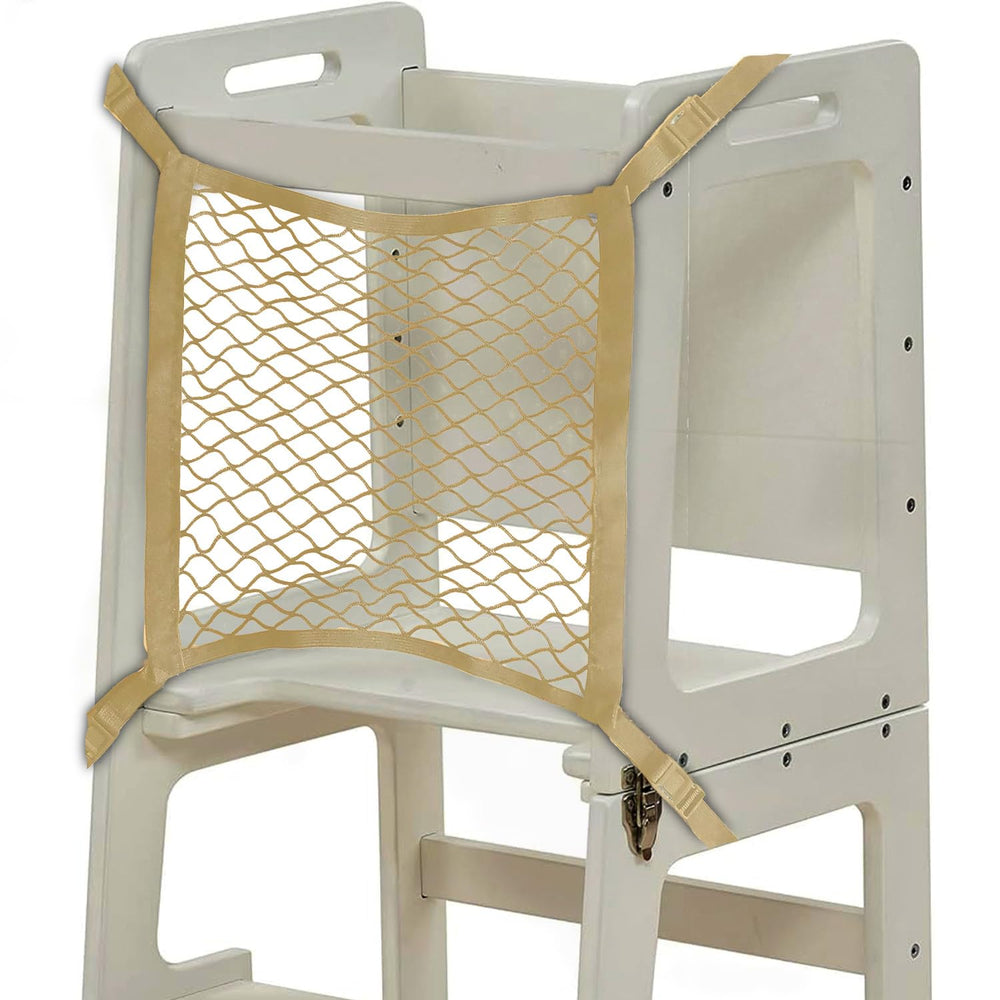 OLYMPE STORE Toddlers Tower Safety Net front view in beige adds protective coverage for curious climbers