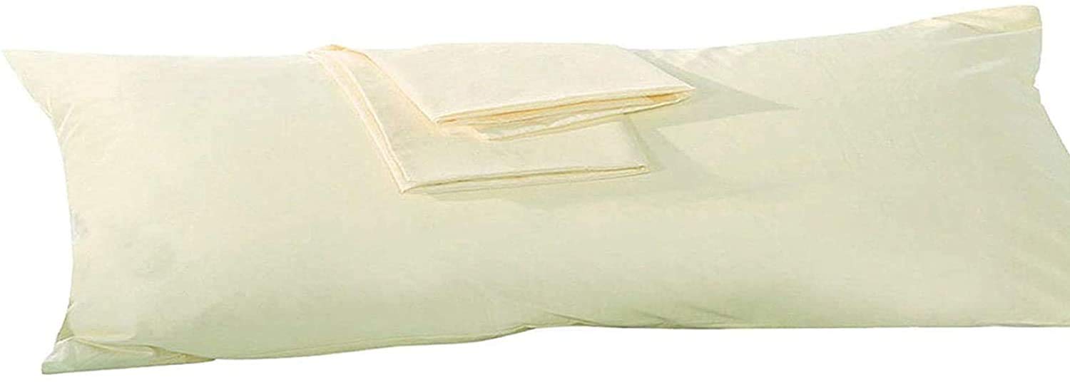 Om Bedding Collection body pillowcase 20x54 in ivory showcases ultra-soft Egyptian cotton.