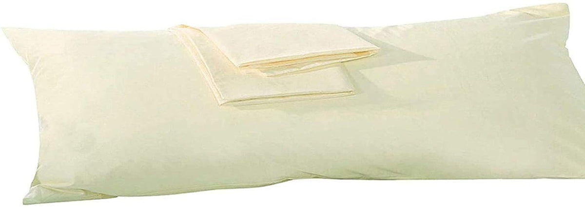 Om Bedding Collection body pillowcase 20x54 in ivory showcases ultra-soft Egyptian cotton.