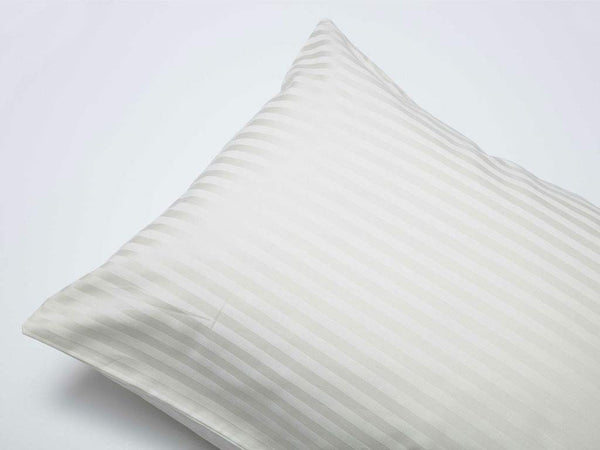 Om Bedding Collection toddler pillowcase 12x16 with ivory stripe and secure zipper closure.