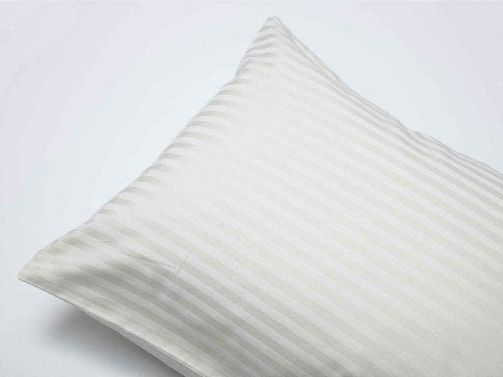 Om Bedding Collection toddler pillowcase 12x16 with ivory stripe and secure zipper closure.