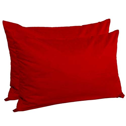 Om Bedding Collection travel pillowcase 14x20 red, front view showing soft Egyptian cotton feel