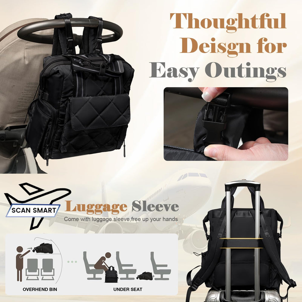 Omanmoli 11-pocket design organizes bottles, diapers, clothes and toys.