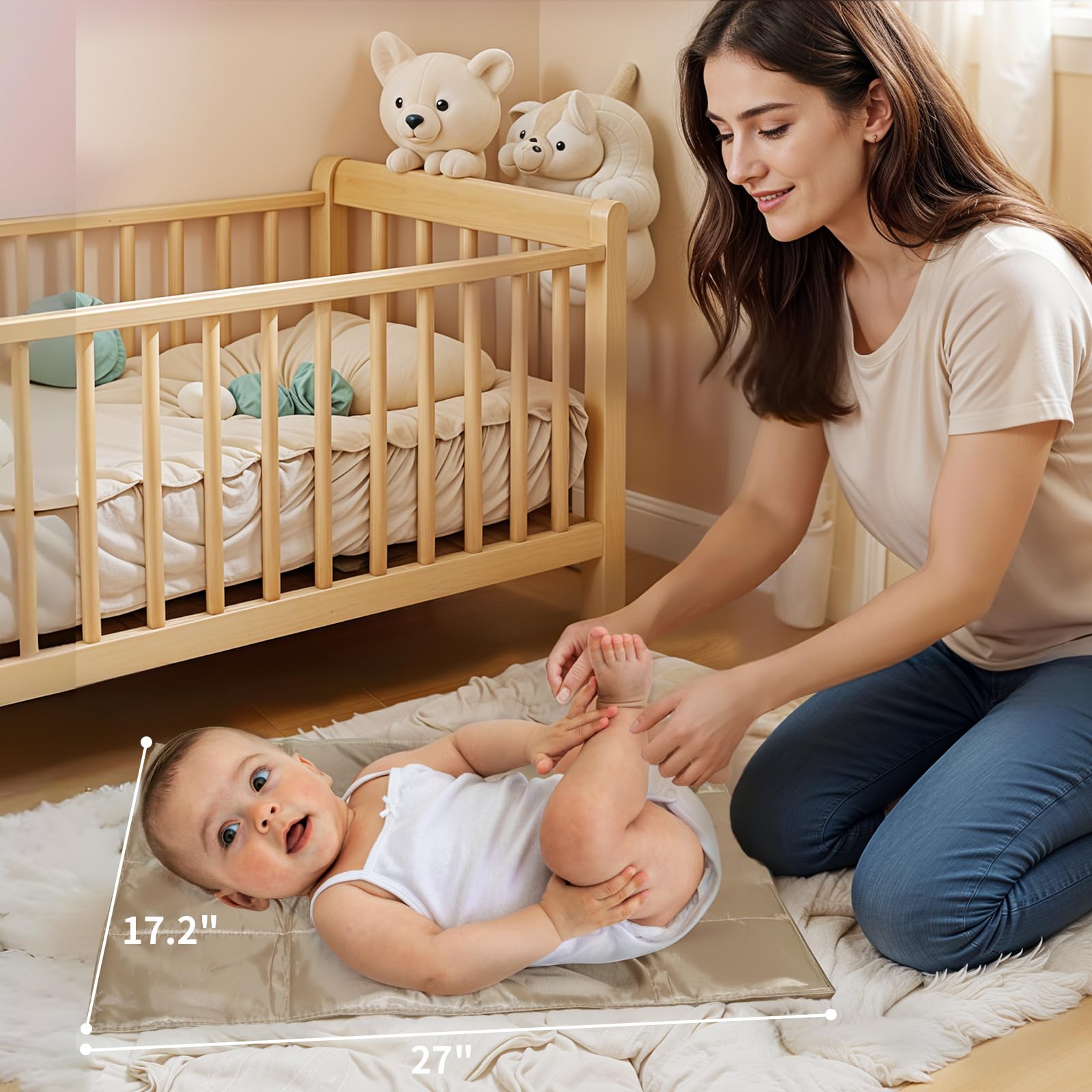 Omanmoli diaper bag backpack changing pad included for quick cleanups.