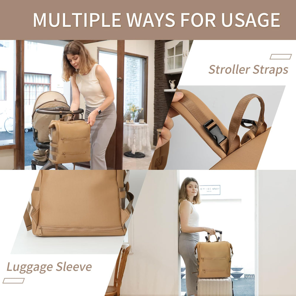 Omanmoli diaper bag backpack compact dimensions balance space and portability.