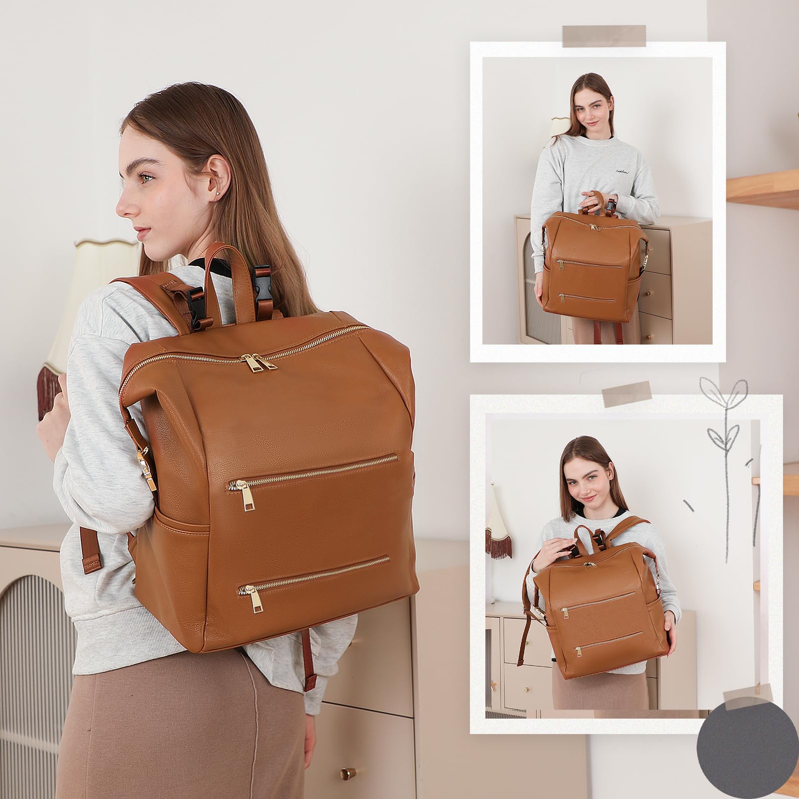 Omanmoli diaper bag backpack interior pockets keep items neatly arranged.