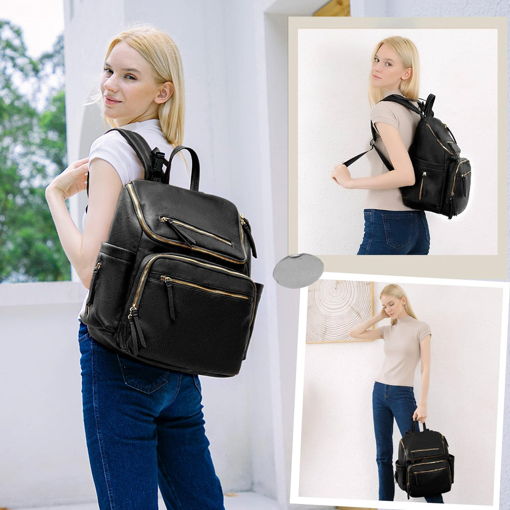 Omanmoli diaper bag backpack interior pockets for organized storage.