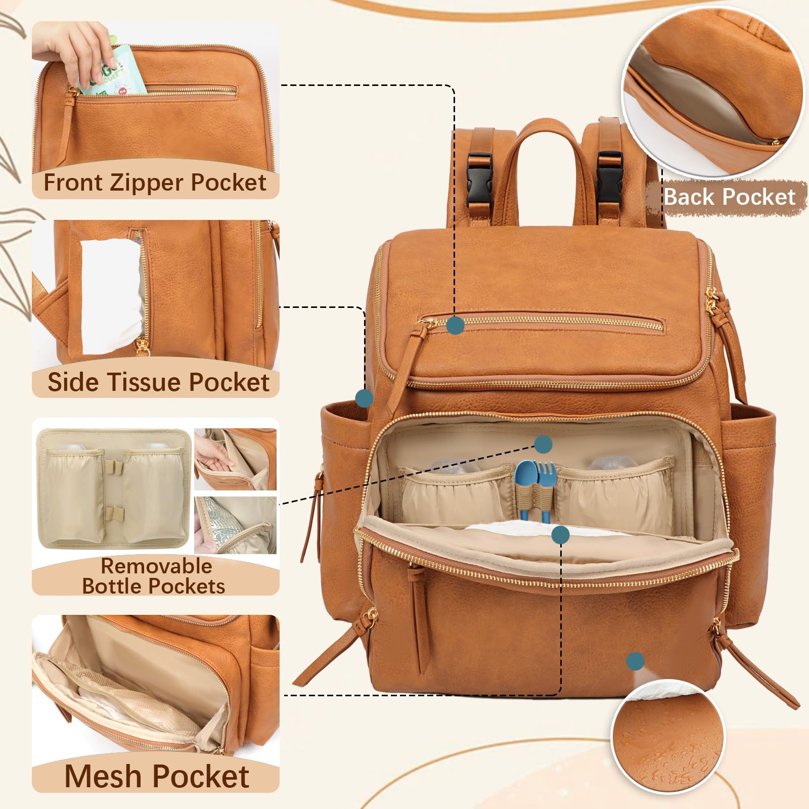 Omanmoli honey changing pad included for quick diaper changes on the go