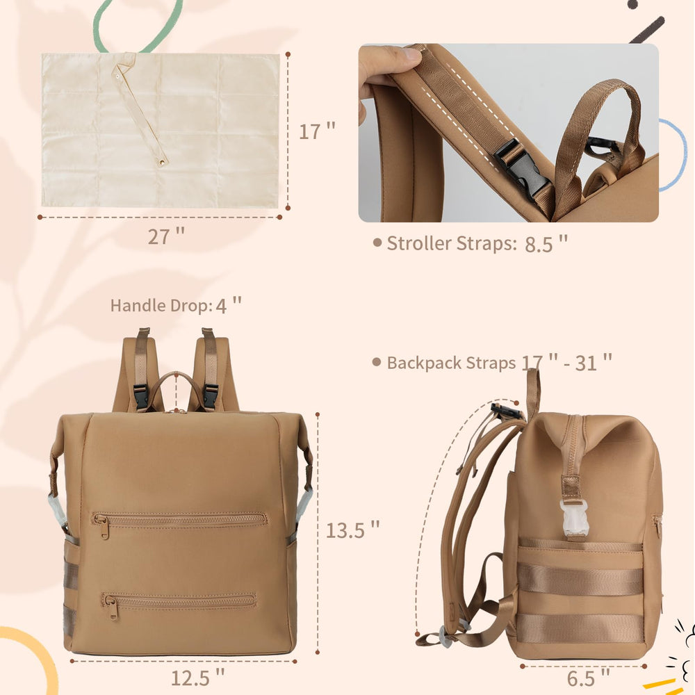 Omanmoli diaper bag backpack stroller straps enable hands-free outings.