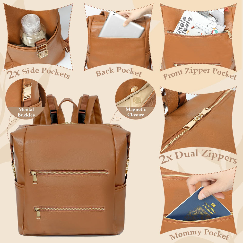 Omanmoli diaper bag backpack stroller straps for hands-free transport.