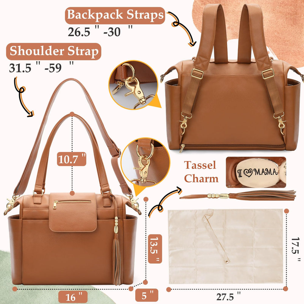 Omanmoli diaper bag includes changing pad for quick onsite changes