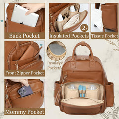 Omanmoli exterior with 7 pockets for bottles and wipes