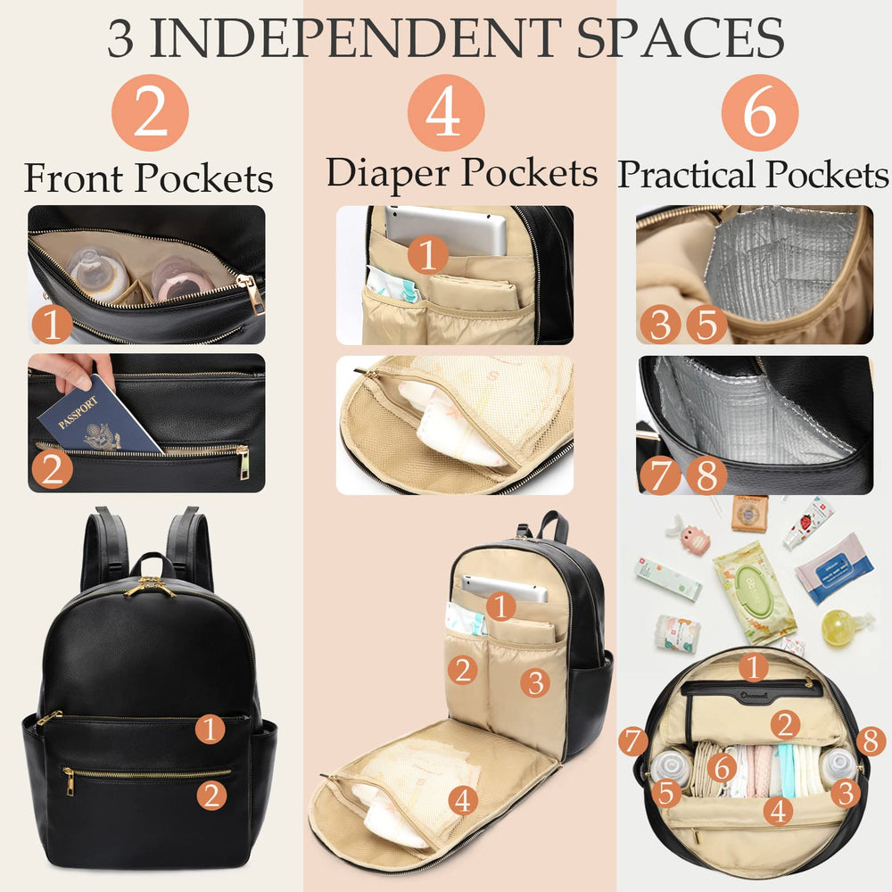 Omanmoli diaper bag interior pockets organized for baby gear and snacks.