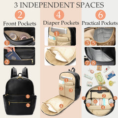 Omanmoli diaper bag interior pockets organized for baby gear and snacks.